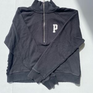 PINK Victoria’s Secret Quarter Zip Pullover Sweatshirt Black S